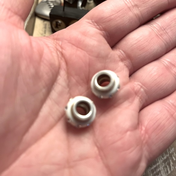 Brighton retired 2 white spacers with crystals - Picture 3 of 3